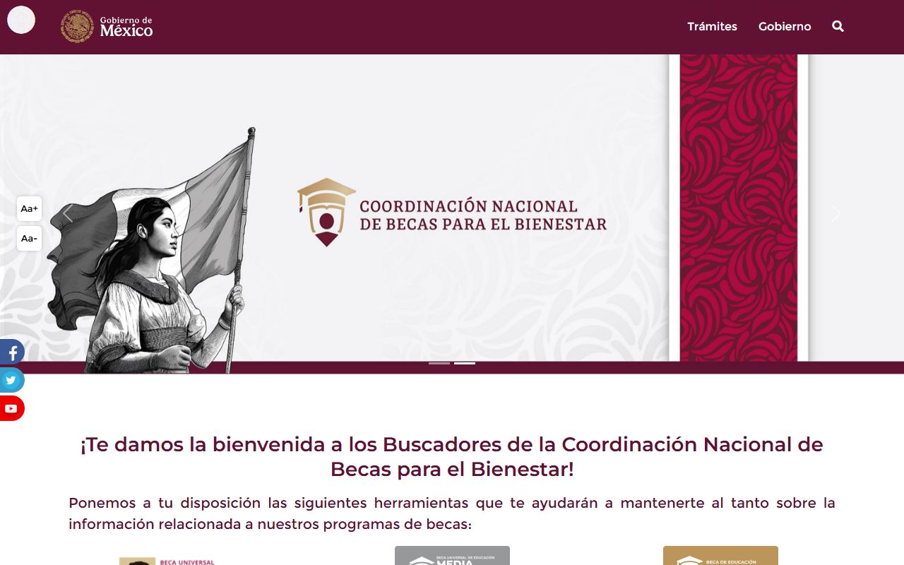 Buscador oficial de la Coordinación Nacional de Becas para el Bienestar